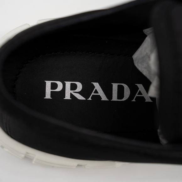 size 40eu 10 US Prada Double Wheel Platform Sneaker Black Nylon - Picture 9 of 14